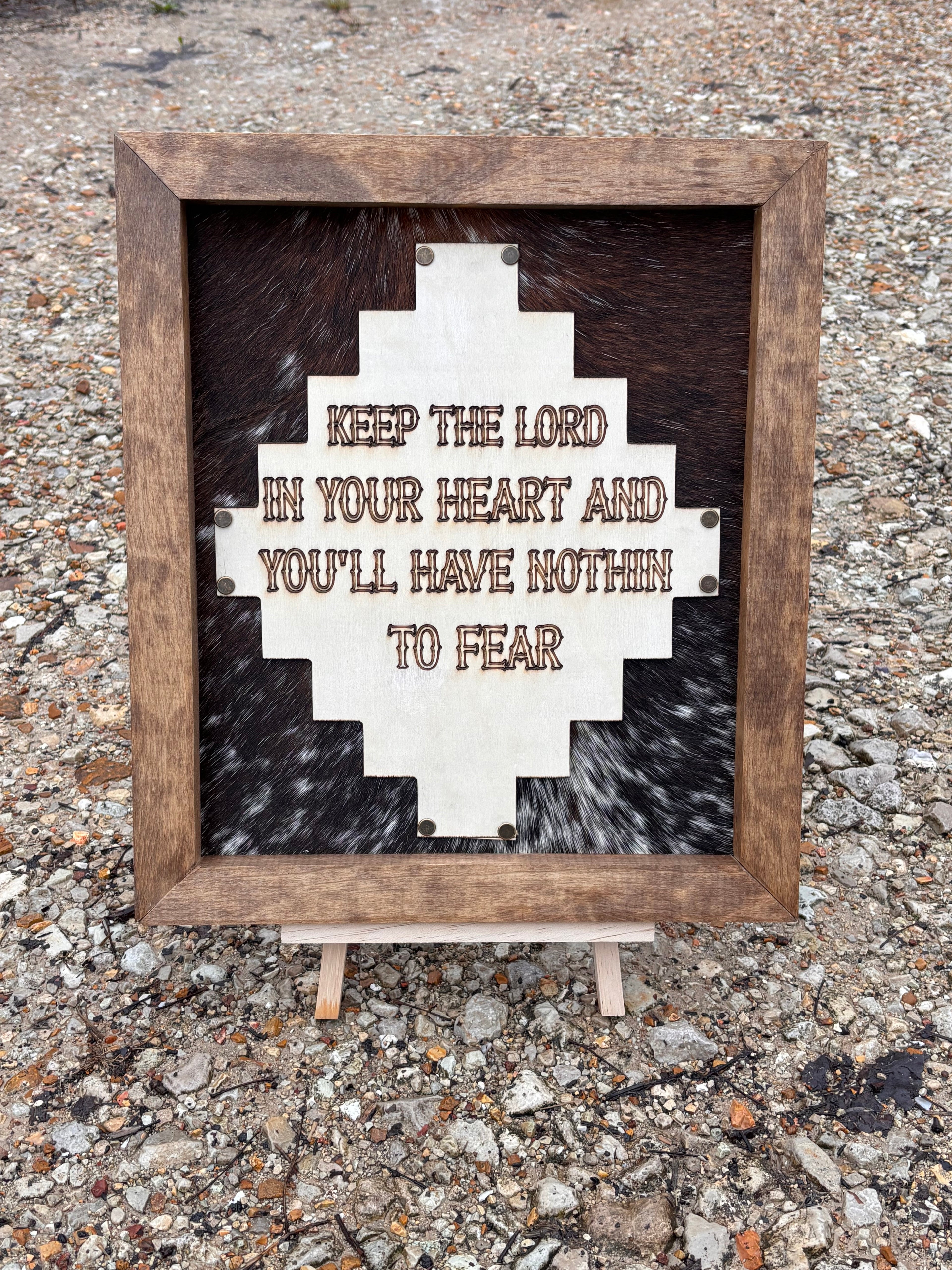 Cowhide Keep The Lord Wall Sign