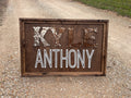 24” Cowhide Name Sign With Wooden Frame