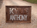 36” Cowhide Name Sign With Wooden Frame