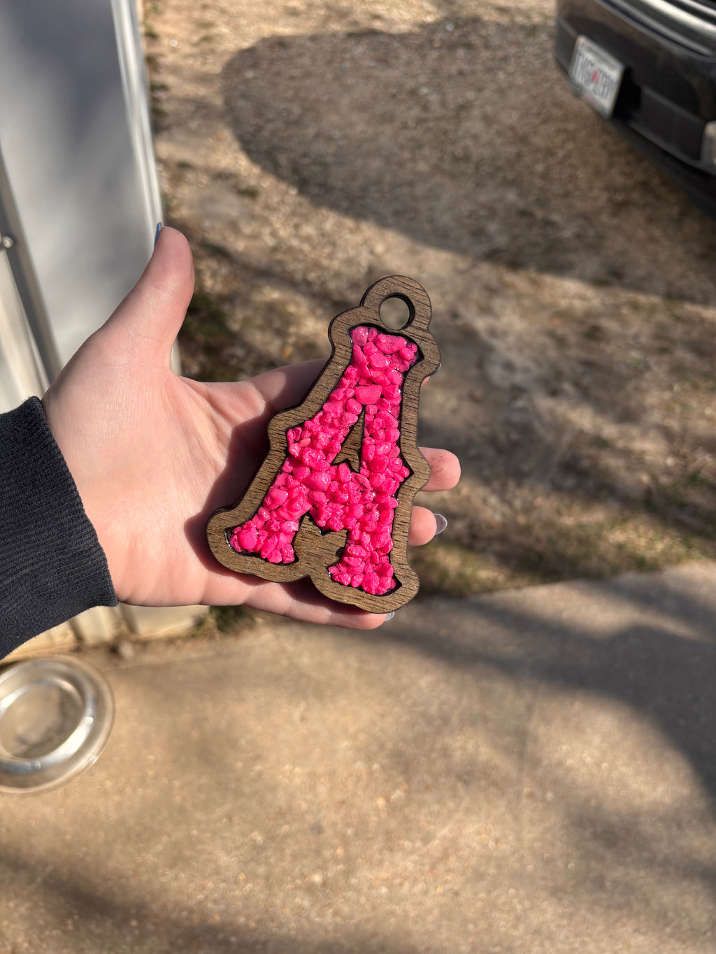 Stone Inlay Rear View Mirror Tag